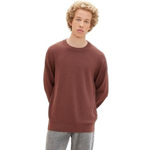 TOM TAILOR Denim 1038285 heren sweater, 32093-Russet Bruin