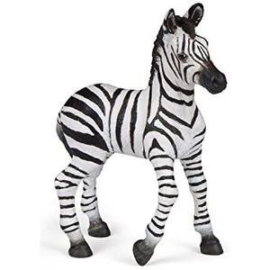 Papo- Baby Zebra LA Vie Sauvage Dierenbeeldje, 50123, Veelkleurig