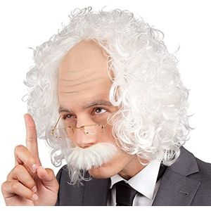 Boland 86358 - Professor Pruik met snor en bril, synthetisch haar, oude man, opa, accessoires, verkleedpartij, carnaval, themafeest