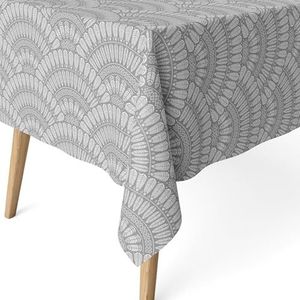 ECOMMERC3 Vlekafstotend tafelkleed voor rechthoekige tafel, afmetingen 180 x 140 cm, vuilafstotend, extra zacht en waterdicht, kleur grijs