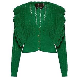 LEOMIA Cardigan pour femme, vert forêt, L