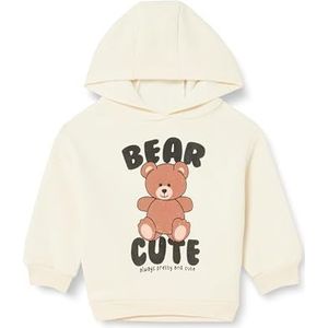 Koton Baby meisjes hoodie met teddybeer bedrukt lange mouwen en geborstelde binnenkant, ecru (010), 2-3 jaar, Ecru (010)