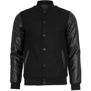 Urban Classics Oldschool College Jacket jas, zwart/zwart, 4XL heren