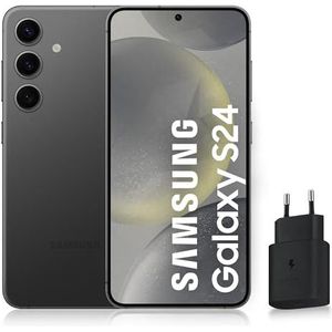 SAMSUNG GALAXY S24, Android 5G smartphone, 128 GB, snellader 25 W inbegrepen [Amazon Exclusive], ontgrendelde smartphone, zwart, Franse versie