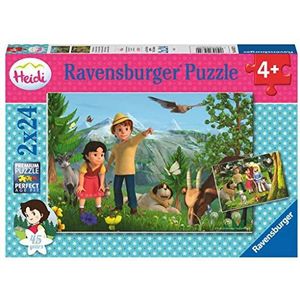 Ravensburger Kinderpuzzel 05672 - Heidi's avontuur - 2 x 24 stukjes Heidi puzzel voor kinderen vanaf 4 jaar