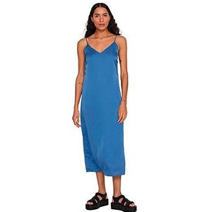 VILA Viellette Singlet Satijn Jurk/Su - Noos Damesjurk, vederblauw.