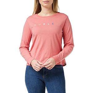 Hurley W Waves Too Classic T-shirt voor dames, Washed Rose