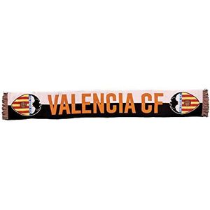 Valencia CF Valencia C.F sjaal met letters, oranje, zwart en wit, standaard uniseks volwassenen, zwart/wit, standaard, Zwart/Wit