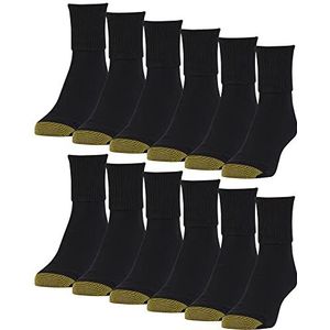 Gold Toe Vrijetijdssokken voor dames, zwart (12 paar), medium, zwart (12 paar)