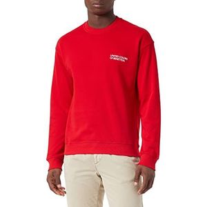 United Colors of Benetton Sweatshirt met capuchon voor heren, rosso 015