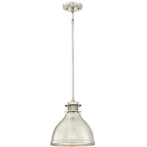 Westinghouse Lighting 6326940 63269 hanglamp voor binnen, met één lamp, gedetailleerde roosterafwerking, glas, geborsteld nikkel