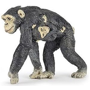 Papo- chimpansee met baby, Wildernis, dierenfiguur, 50194, Papo-50194 chimpansee