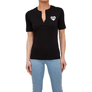 Love Moschino Slim Fit Short-Sleeved V-Neck T-shirt pour femme, Noir, 40