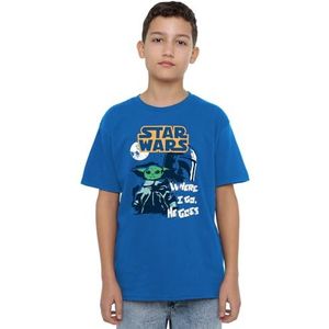 Star Wars Swipe Grogu Uniseks T-shirt voor kinderen, koningsblauw, 12-13 jaar, marineblauw, 12-13 jaar
