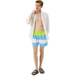 Koton Maillot de bain multicolore pour homme avec cordon de serrage et poche, Vert (821), XL