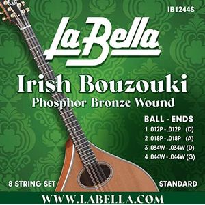 La Bella Irish Bouzouki IB1244S Bouzouki, 8 snaren, helder, bronskleurig