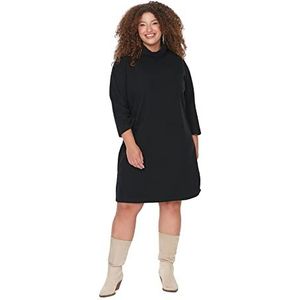 Trendyol Mi-Lange jurk, grote maat, zwart, 4XL, oversized, zwart.