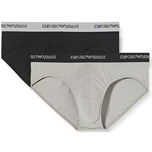 Emporio Armani Bikini (2 stuks) voor heren, zwart/grijs, XXL, Zwart/Grijs