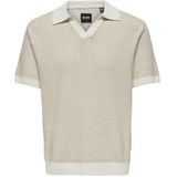 Only & Sons Onsadrian Life Reg 7 Ss Resort Polo Knit Poloshirt voor heren (1 stuk), Zilveren voering., M