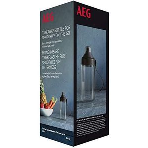 AEG GEB1 Drinkfles om mee te nemen (extra fles voor reissmoothies, BPA-vrije kunststof, met polsband, 0,5 liter, compatibel met TB7/CB7 mixer) zwart