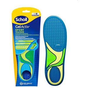 Scholl GelActiv Sportinlegzolen voor heren, comfort voor sportschoenen, super schokdemping met GelWave-technologie, maat 40 tot 46,5