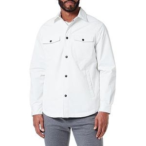 Armani Exchange Veste en denim à manches longues, grandes poches avant, coupe décontractée, Blanc., S