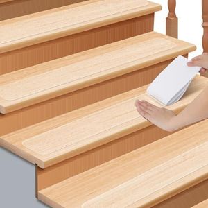 Romon Trapmatten, antislip, voor treden, beschermmat, zelfklevend, antislip, voor kinderen, senioren, huisdieren, transparant, 60 x 10 cm, 15 stuks