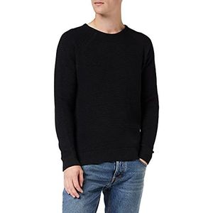 CASUAL FRIDAY Kristian Bubble Crew Neck Knit Herentrui, 194007/Zwart Antraciet