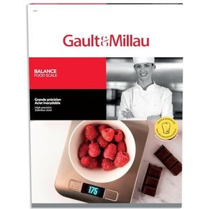 GAULT&MILLAU - Keukenweegschaal - Precisie en elegantie voor al uw recepten - Compact en praktisch ontwerp - Set van 1, geborsteld roestvrij staal
