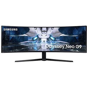 Samsung Odyssey Neo G9 Gaming Monitor, 49 inch gebogen 1000R DWQHD-resolutie 5120 x 1440, VA-paneel - MiniLED, zwart, LS49AG952NPXEN