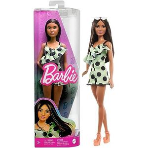 Barbie - Fashionistas pop bruin met stippen onesie en accessoires, speelgoed voor kinderen, 3+ jaar, HPF76