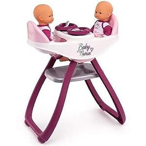 Smoby - Baby Nurse - Kinderstoel met twee eenpersoonsbedden - voor poppen en poppen - Omvormbaar in een wip - 4 accessoires inbegrepen - 220344