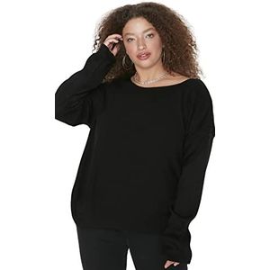 TRENDYOL Dames sweatshirt, zwart, 3XL (grote maten), zwart.