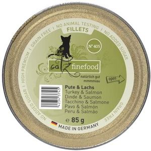 catz finefood Nat kattenvoer nr. 405 graanvrij kalkoen, kip en zalm zonder suiker nat kattenvoer voer gelei