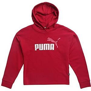 PUMA Ess+ Logo Cropped Ho Pullover voor jongens, Perzisch Rood, 5 ans