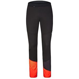 Ziener Heren softshell broek winddicht elastisch PFC-vrij Nataniel, Zwart/Rood, 56