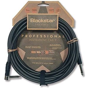 BLACKSTAR Pro Series 6 m instrumentenkabel 6 m rechte jack naar 6 m haakse jack voor bas, elektrische gitaar, elektro-akoestisch, toetsenbord, versterker