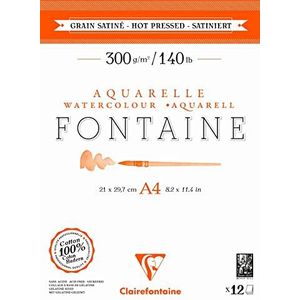 Clairefontaine 975948C Fontein A4, 12 vellen, 300 g, gesatineerd, 2 pagina's