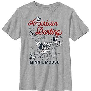Disney Minnie Mouse American Darling Comic Boys T-shirt, grijs gemêleerd, Athletic XS, Athletic grijs gemêleerd