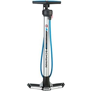 Schwinn Centre Air Max voetpomp met meter, zilver