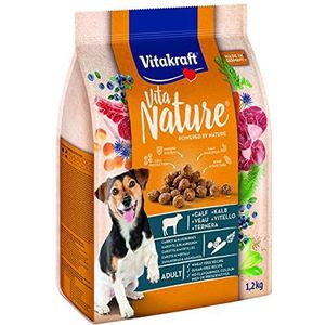 Vitakraft Vita Nature Premium droogvoer voor honden, kalfsvlees, wortelen en bosbessen, 1,2 kg