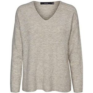 Vero Moda Damestrui, Vmcrewlefile Ls V-hals Blouse Noos, Birch2