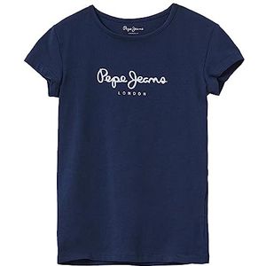 Pepe Jeans Hana Pailletten P/Sn T-shirt voor meisjes (1 stuk), Blauw (Dulwich)