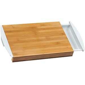 KESPER 58351 Snijplank met opvangschaal, bamboe/kunststof, bruin/wit, 41 x 25 x 4 cm