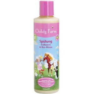 Childs Farm Conditioner voor kinderen, 250 ml, biologische aardbei en munt, alle haartypes, voedt en voedt, geschikt voor droge, gevoelige en ook eczeemgevoelige huid