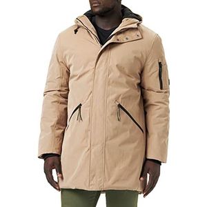 TOM TAILOR Denim Heren parka met capuchon 12912 - Clay Splashed Beige, S, 12912 - Tone Splashed Beige