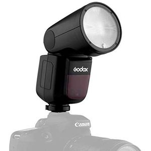 Godox V1-N TTL Speedlite flitscamera met Panasonic 18650 lithiumbatterij, ondersteunt 480 Full Power Pops, compatibel met Nikon