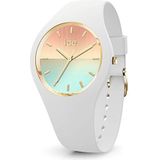 Ice-Watch - ICE Sunset Golden Horizon - Wit dameshorloge met siliconen armband - 020637 (Medium), Meerkleurig, Armband