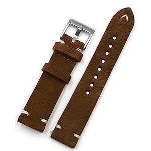 LUGEMA Vintage Suède Horlogeband 18mm 20mm 22mm 24mm Handgemaakte Lederen Horlogeband Vervanging Tan Grijs Beige Kleur Voor Mannen Vrouwen Horloges, Agaat