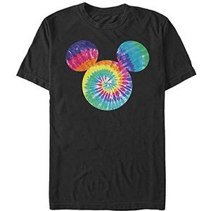 Disney Unisex Micky Tie Dye Fill Organic T-shirt met korte mouwen, zwart, S, SCHWARZ